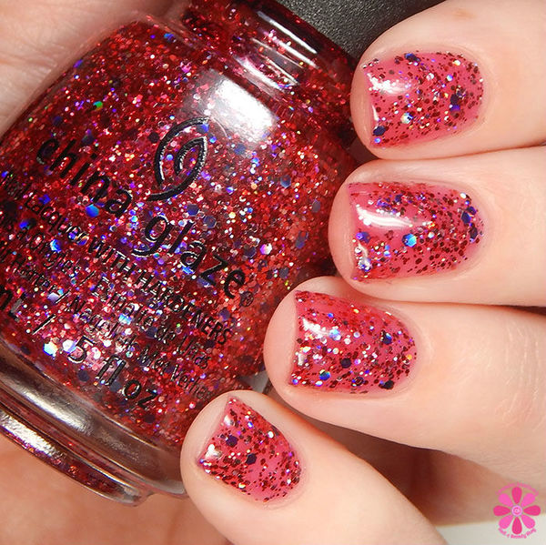 Nail polish swatch / manicure of shade China Glaze Ugly Sweater Party