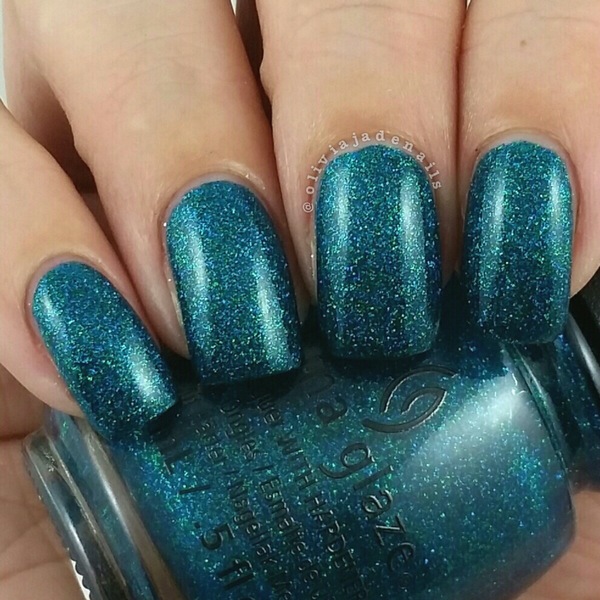 Nail polish swatch / manicure of shade China Glaze Give Me The Green Light!