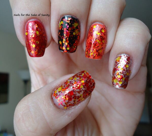 Nail polish swatch / manicure of shade Glimmer by Erica Muy Caliente
