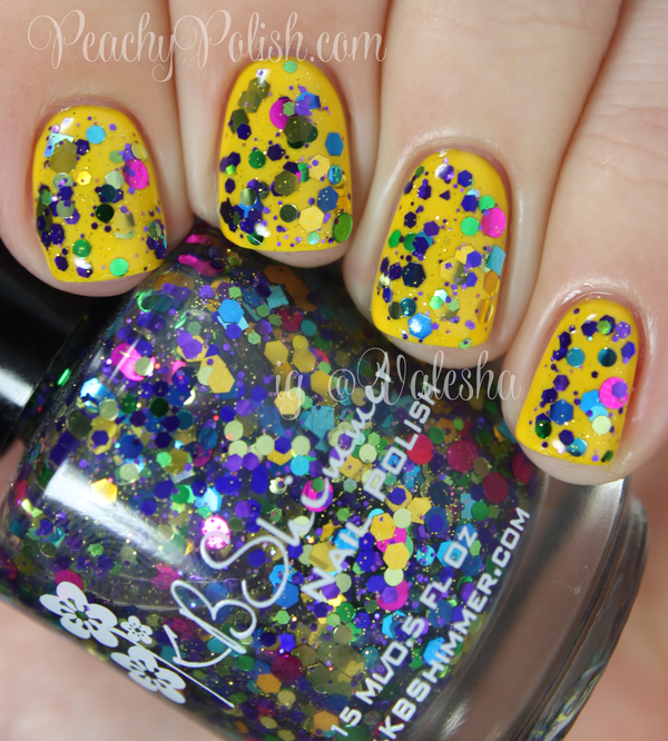 Nail polish swatch / manicure of shade KBShimmer Rush Flower Traffic