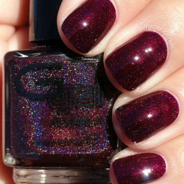 Nail polish swatch / manicure of shade Glitter Gal Transfusion