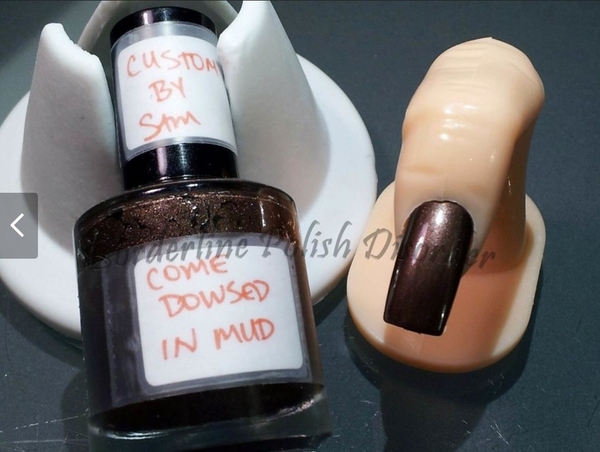 Nail polish swatch / manicure of shade Borderline Polish Disorder Come Dowsed In Mud