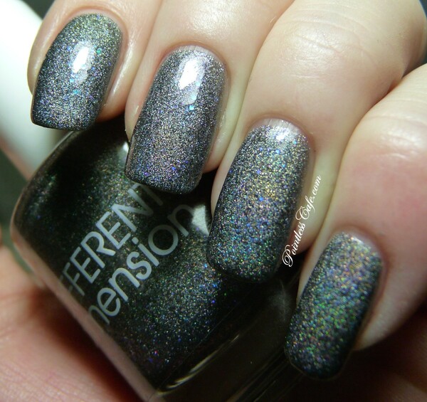 Nail polish swatch / manicure of shade Different Dimension Black Dahlia
