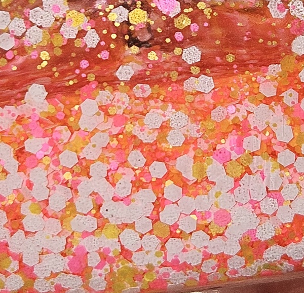 Nail polish swatch / manicure of shade Funky Fingers Glitter Matters