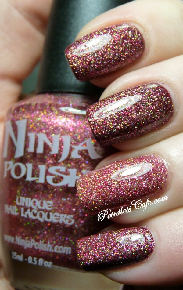 Nail polish swatch / manicure of shade Ninja Polish Strawberries N Roses