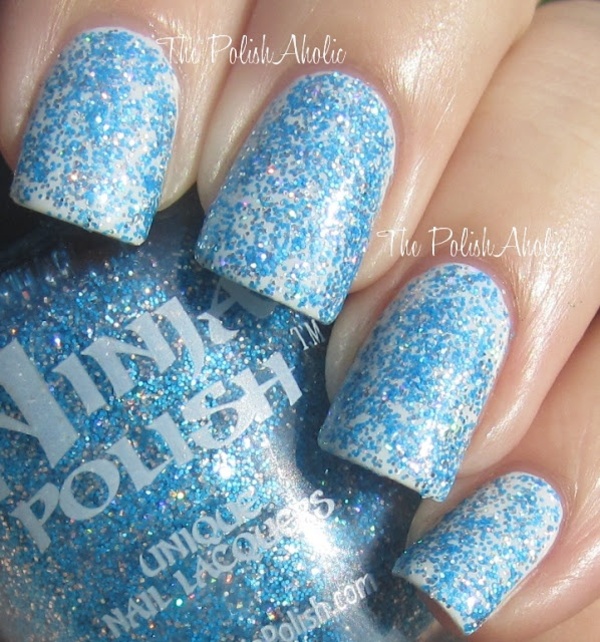 Nail polish swatch / manicure of shade Ninja Polish Hanukkah Floam