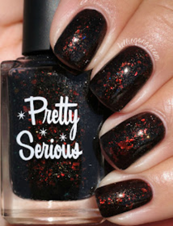 Nail polish swatch / manicure of shade Pretty Serious HTF