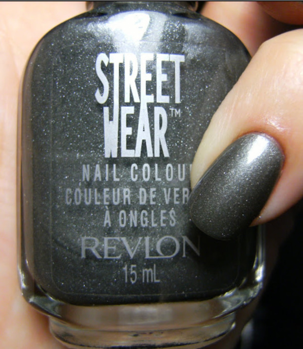 Nail polish swatch / manicure of shade Revlon Gun Metal