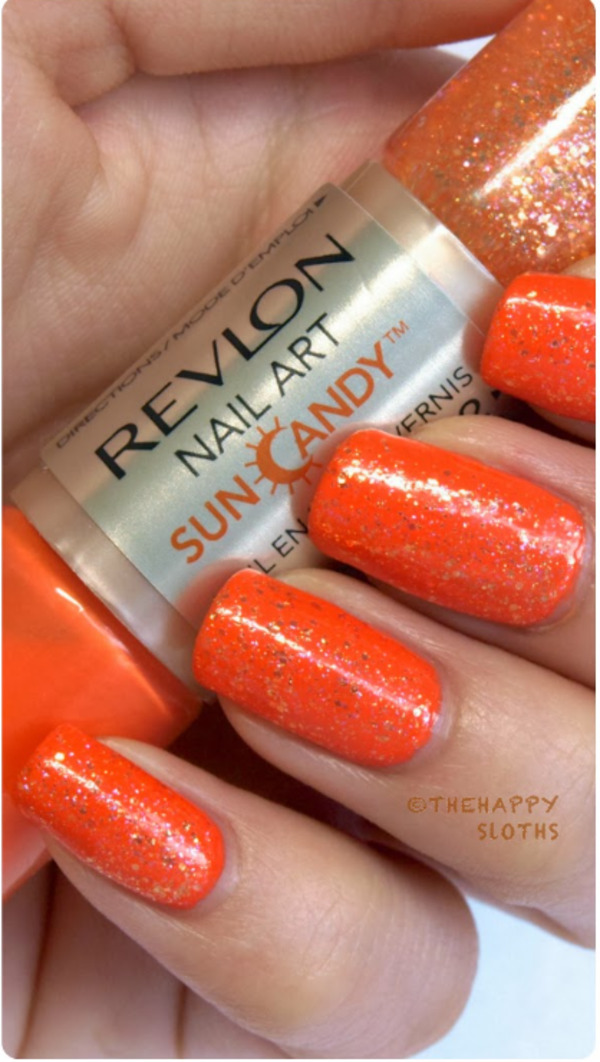 Nail polish swatch / manicure of shade Revlon Fiery Sky