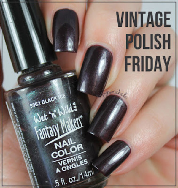 Nail polish swatch / manicure of shade wet n wild Black Ice