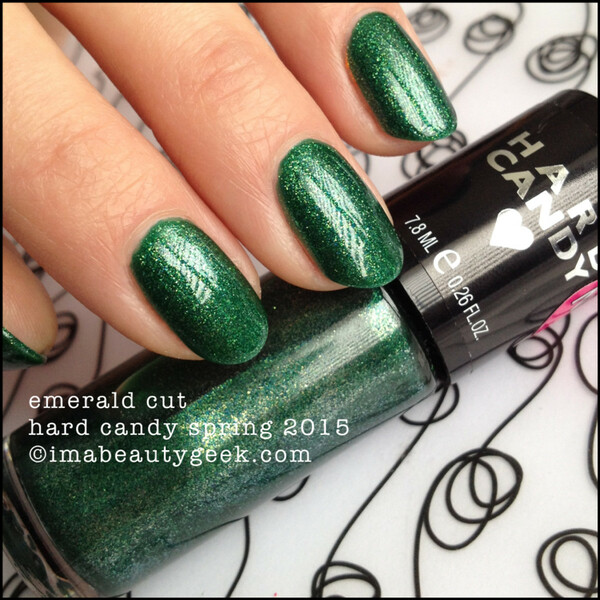 Nail polish swatch / manicure of shade Hard Candy Emerald Cut