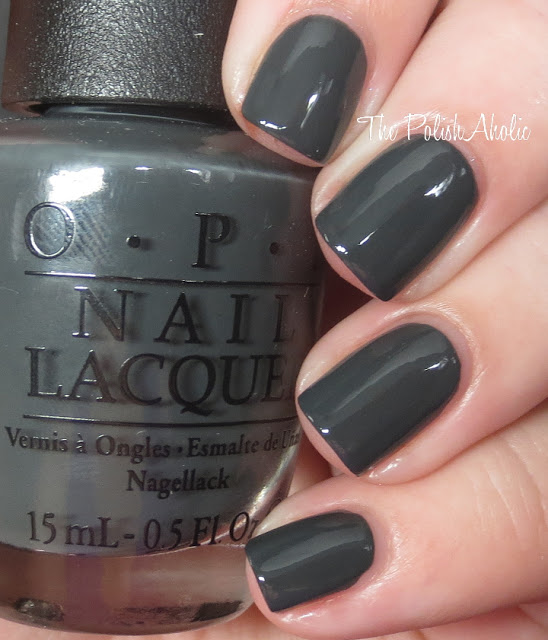 Nail polish swatch / manicure of shade OPI "Liv" in the Gray