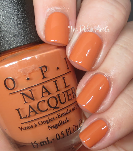 Nail polish swatch / manicure of shade OPI Freedom of Peach