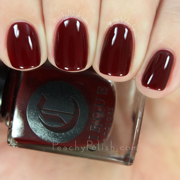 Nail polish swatch / manicure of shade Cirque Colors Rouge Rockefeller