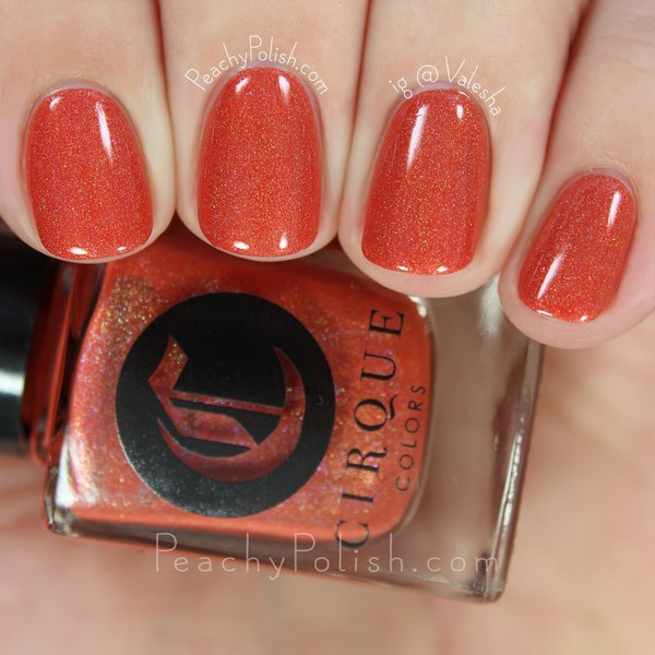 Nail polish swatch / manicure of shade Cirque Colors Tangerine Dream
