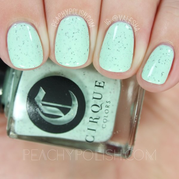 Nail polish swatch / manicure of shade Cirque Colors Mint Chip