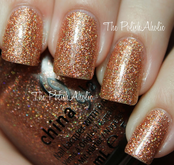 Nail polish swatch / manicure of shade China Glaze Fireside Glow