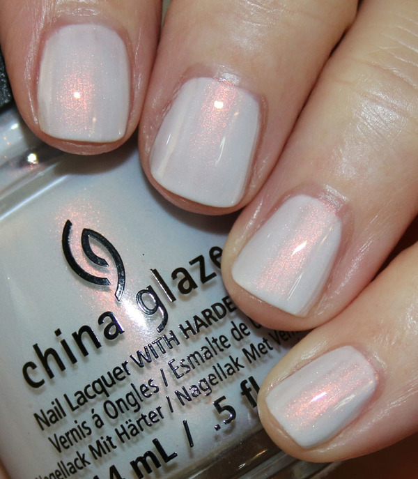 Nail polish swatch / manicure of shade China Glaze Snow Way
