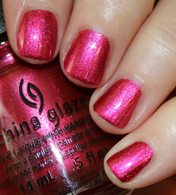 Nail polish swatch / manicure of shade China Glaze The More The Berrier