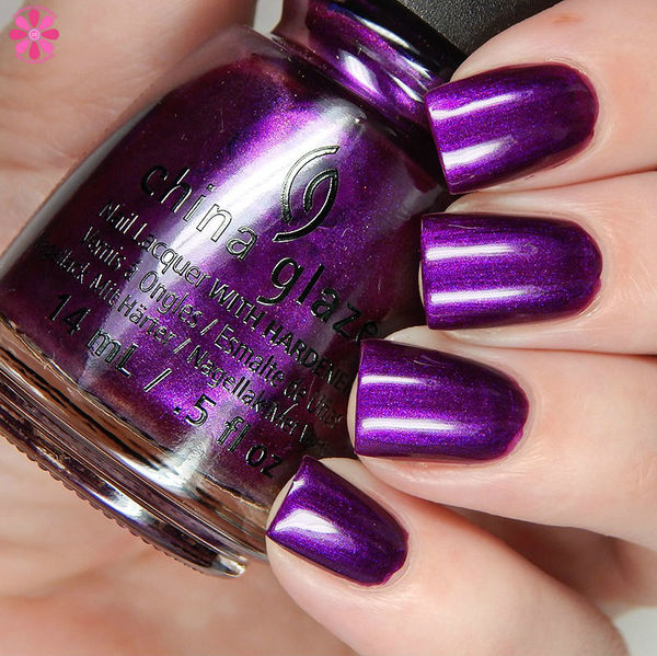 Nail polish swatch / manicure of shade China Glaze Purple Fiction