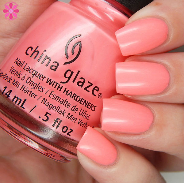 Nail polish swatch / manicure of shade China Glaze Lip Smackin’ Good