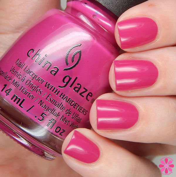 Nail polish swatch / manicure of shade China Glaze In The Near Fuchsia