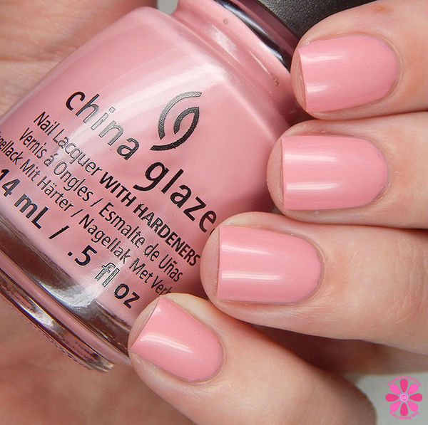 Nail polish swatch / manicure of shade China Glaze Pink Or Swim