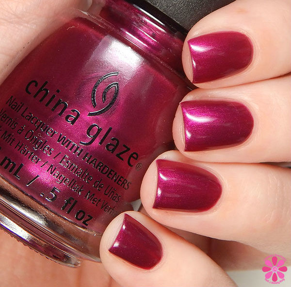 Nail polish swatch / manicure of shade China Glaze Better Not Pout