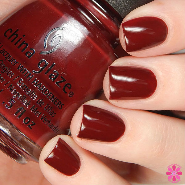 Nail polish swatch / manicure of shade China Glaze Wine Down For What