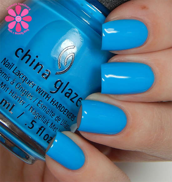 Nail polish swatch / manicure of shade China Glaze DJ Blue My Mind