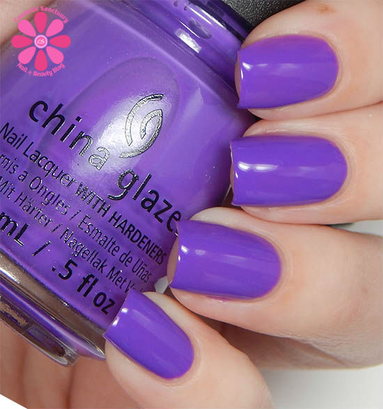 Nail polish swatch / manicure of shade China Glaze Plur-ple