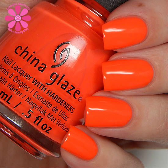 Nail polish swatch / manicure of shade China Glaze Red-y To Rave