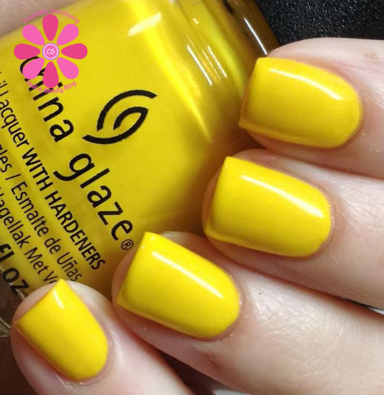 Nail polish swatch / manicure of shade China Glaze Sun’s Up, Top Down