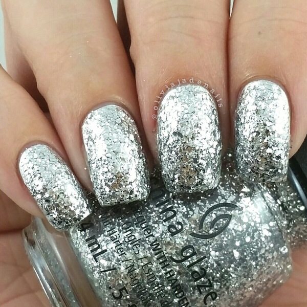 Nail polish swatch / manicure of shade China Glaze Silver Of Sorts