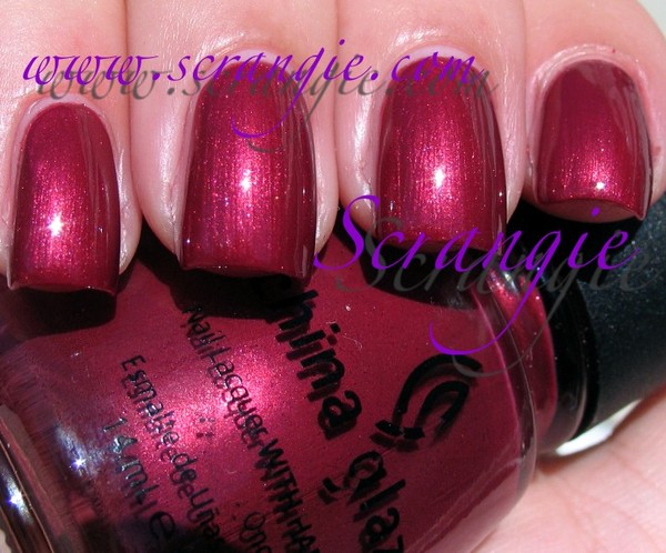 Nail polish swatch / manicure of shade China Glaze Cherry Crystal