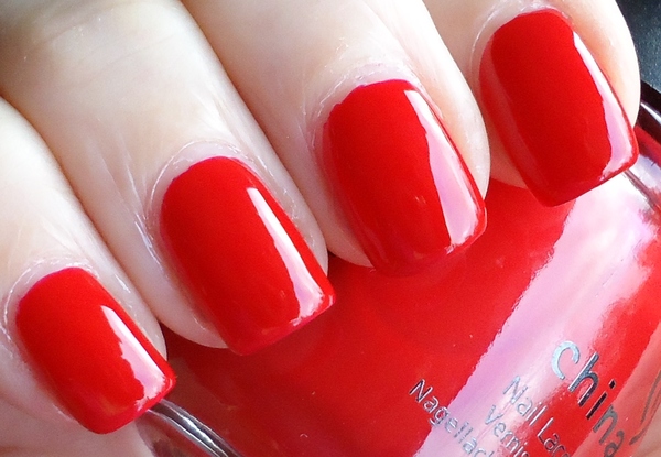 Nail polish swatch / manicure of shade China Glaze Scarlet