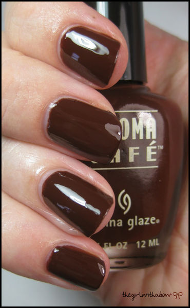 Nail polish swatch / manicure of shade China Glaze Choco Chocolatte