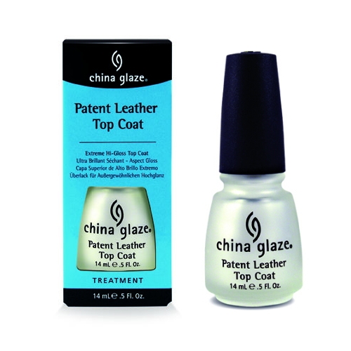 Nail polish swatch / manicure of shade China Glaze Patent Leather Top Coat
