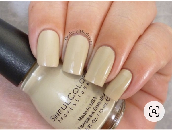 Nail polish swatch / manicure of shade Sinful Colors Beige Of Honor