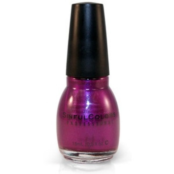 Nail polish swatch / manicure of shade Sinful Colors Fuchsia Purple