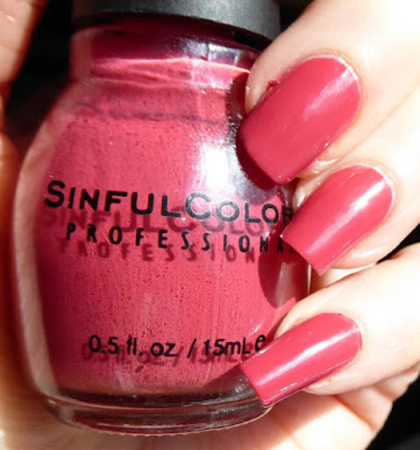 Nail polish swatch / manicure of shade Sinful Colors Cabana