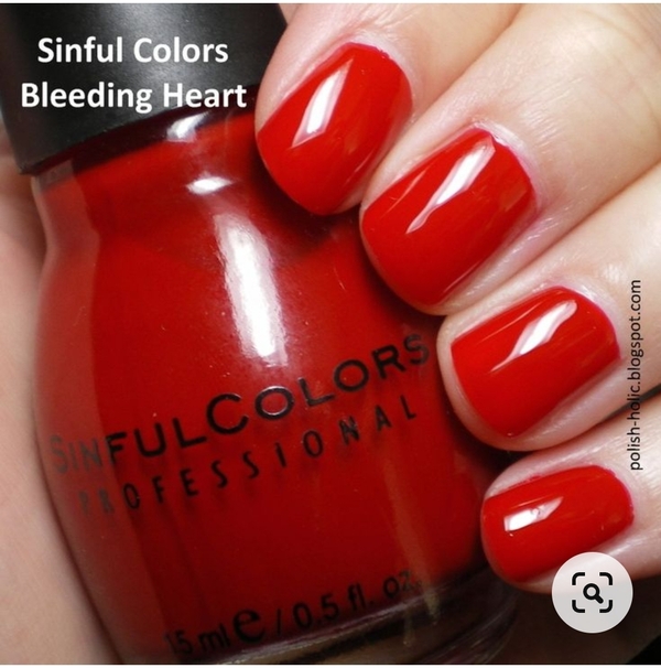 Nail polish swatch / manicure of shade Sinful Colors Bleeding Heart
