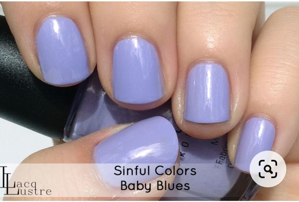 Nail polish swatch / manicure of shade Sinful Colors Baby Blues