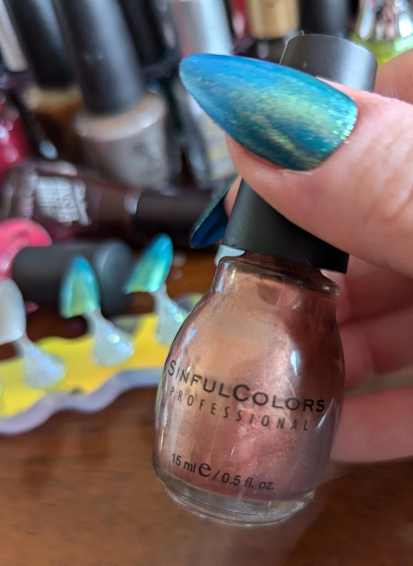 Nail polish swatch / manicure of shade Sinful Colors Mystery