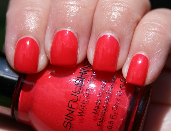 Nail polish swatch / manicure of shade Sinful Colors Picante
