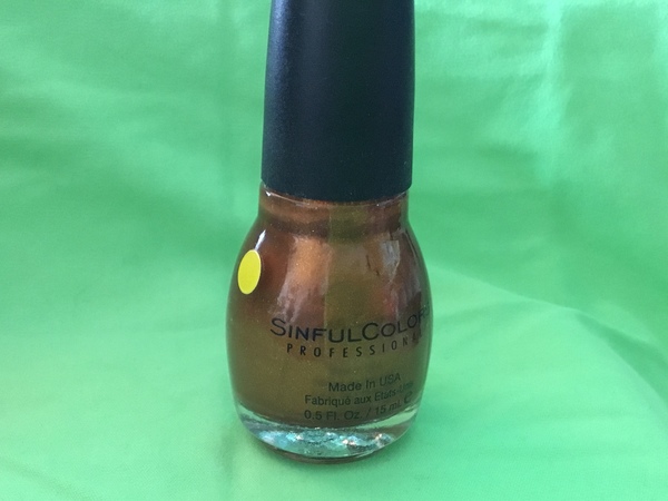 Nail polish swatch / manicure of shade Sinful Colors Copper Pot