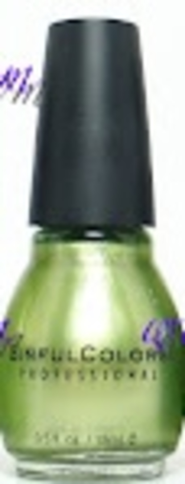 Nail polish swatch / manicure of shade Sinful Colors Green Bean