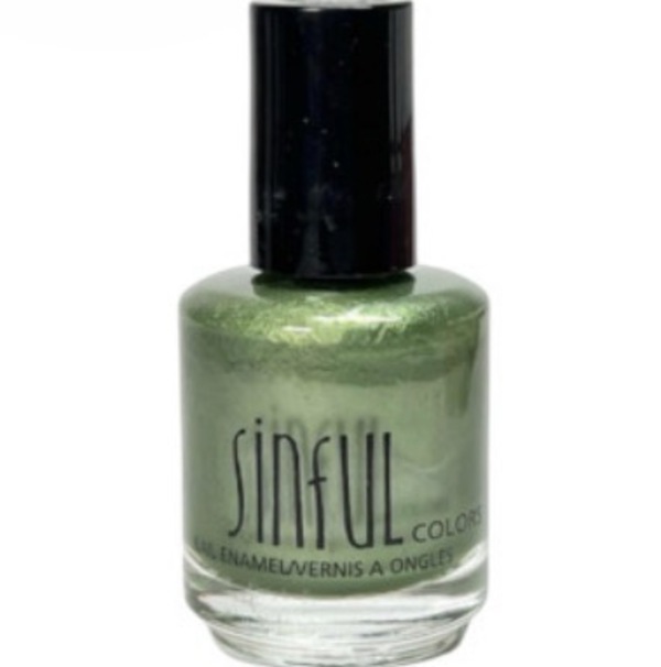 Nail polish swatch / manicure of shade Sinful Colors Green Bean