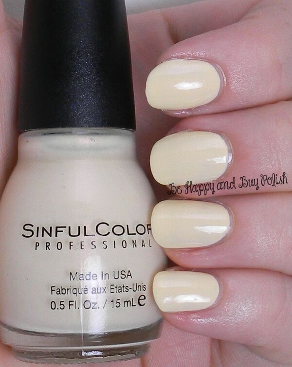Nail polish swatch / manicure of shade Sinful Colors Beaches And Cream