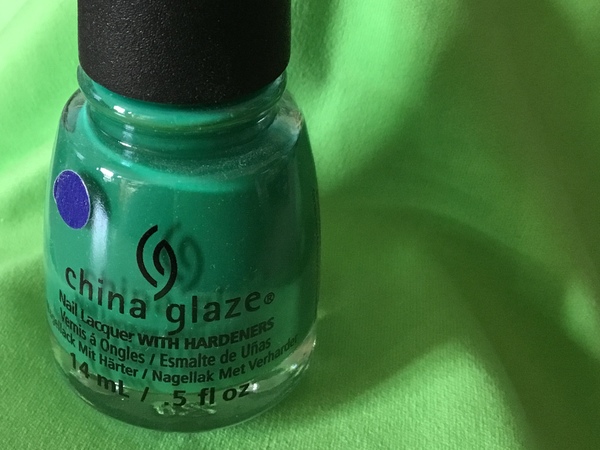 Nail polish swatch / manicure of shade China Glaze Emerald Bae